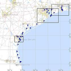 Texas Coastal Ocean Observation Network network map