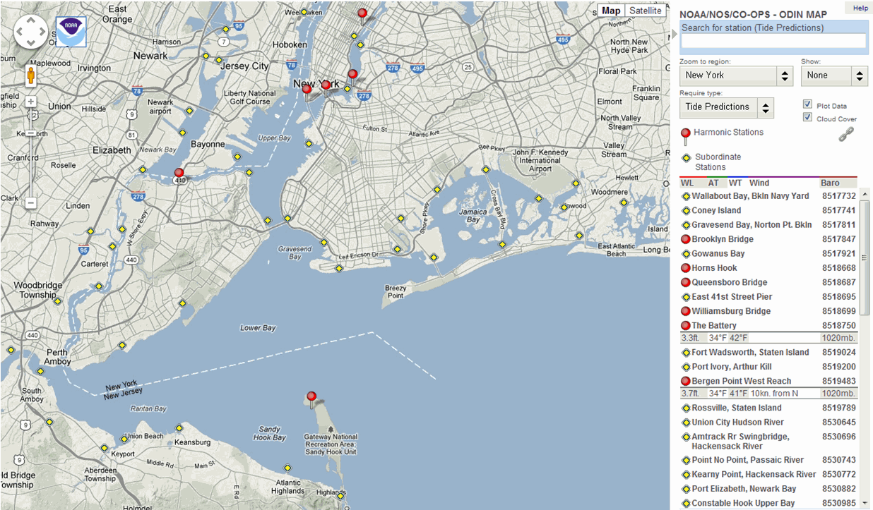 tide prediction map